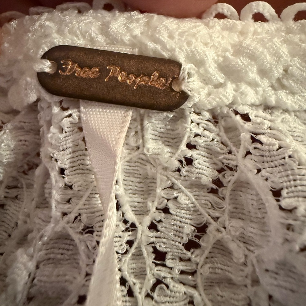 Free People Sheer Lace Button-Front Top – Ivory | Size M | NWT - Picture 8 of 10